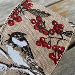 2.5 Natural Birds/Berries/Branches Wired Ribbon