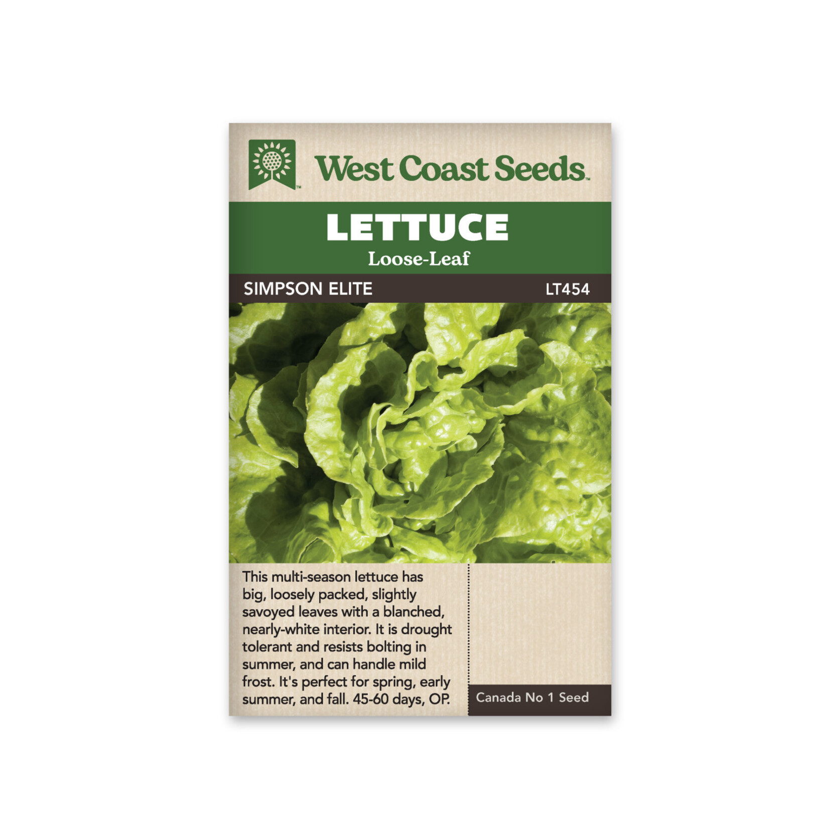 West Coast Seeds Lettuce - Simpson Elite