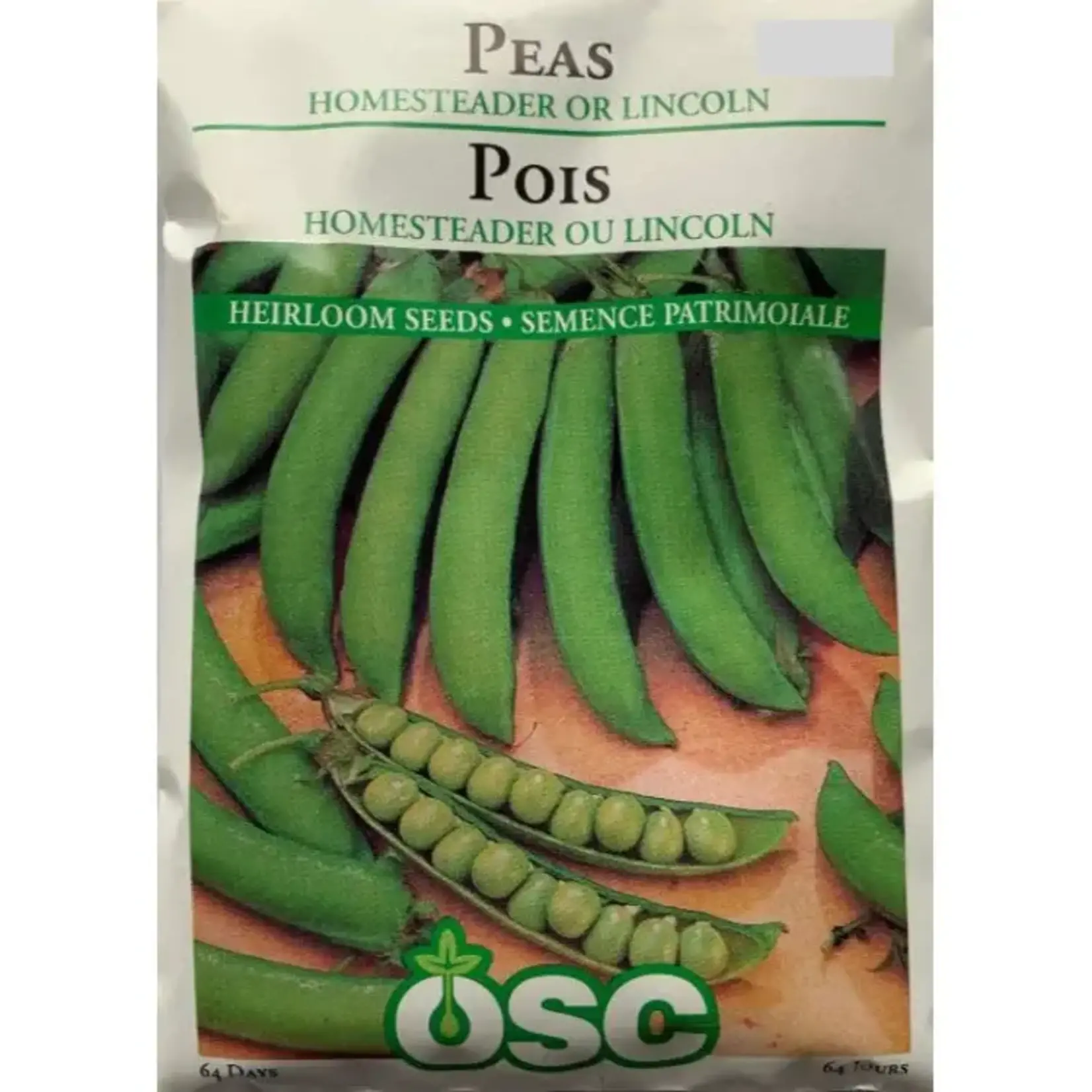 OSC Seeds Peas 'Homesteader or Lincoln' Seeds