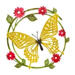 Metal Butterfly Circle Sign