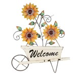 Metal "Welcome " Sunflower Plaque