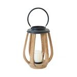 Wooden Lantern with Metal top