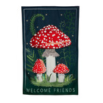 Welcome Friends Mushroom Garden Linen House Flag