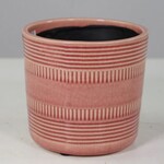 Pink Glazed Patterned Ceramic Pot (Fits 4" pot)
