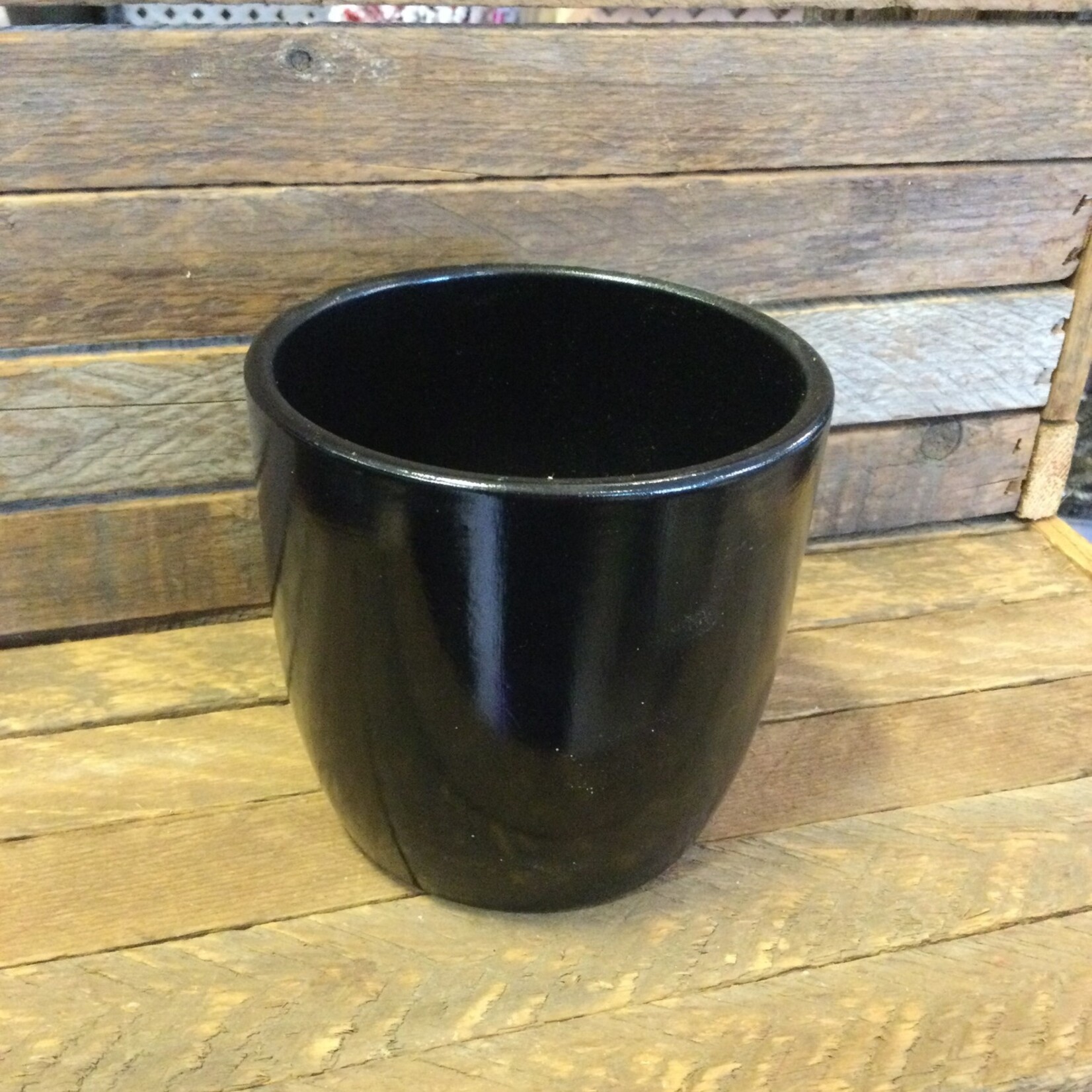 Black Dolomite Pot  4.75X4.25"H