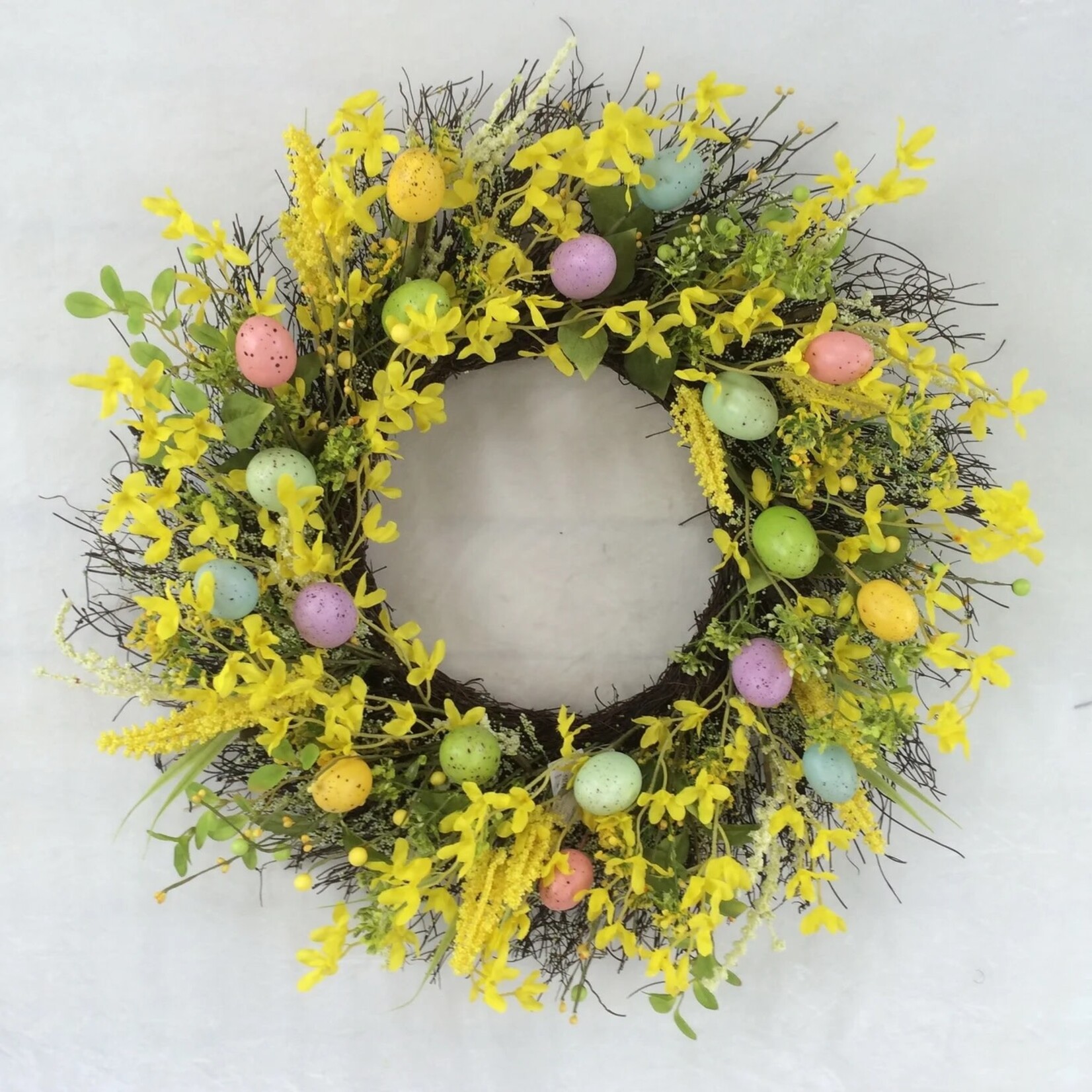 Easter Eggs and Forsythia Wreath