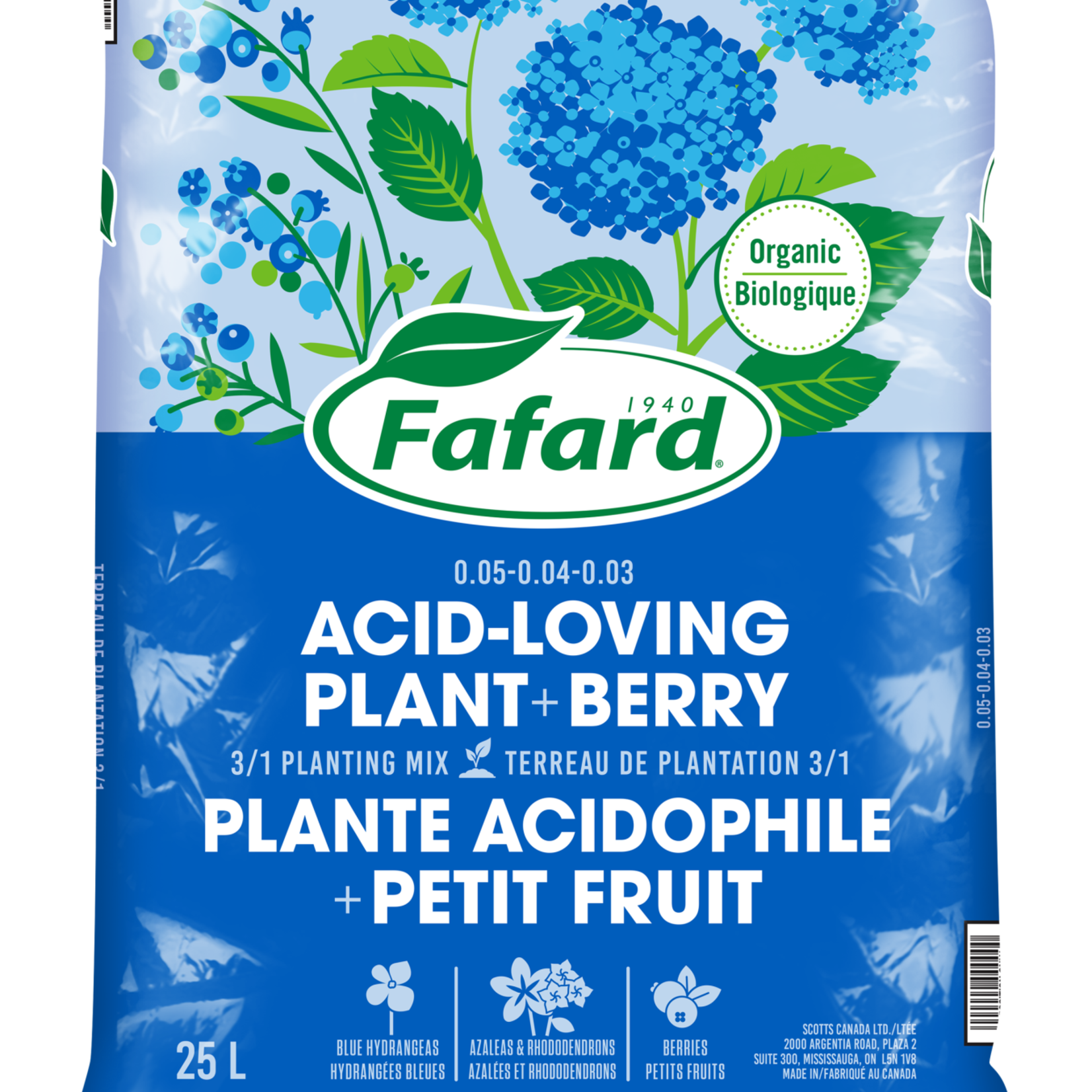 Fafard FA Acid Loving Plant & Berries Soil Mix 25L
