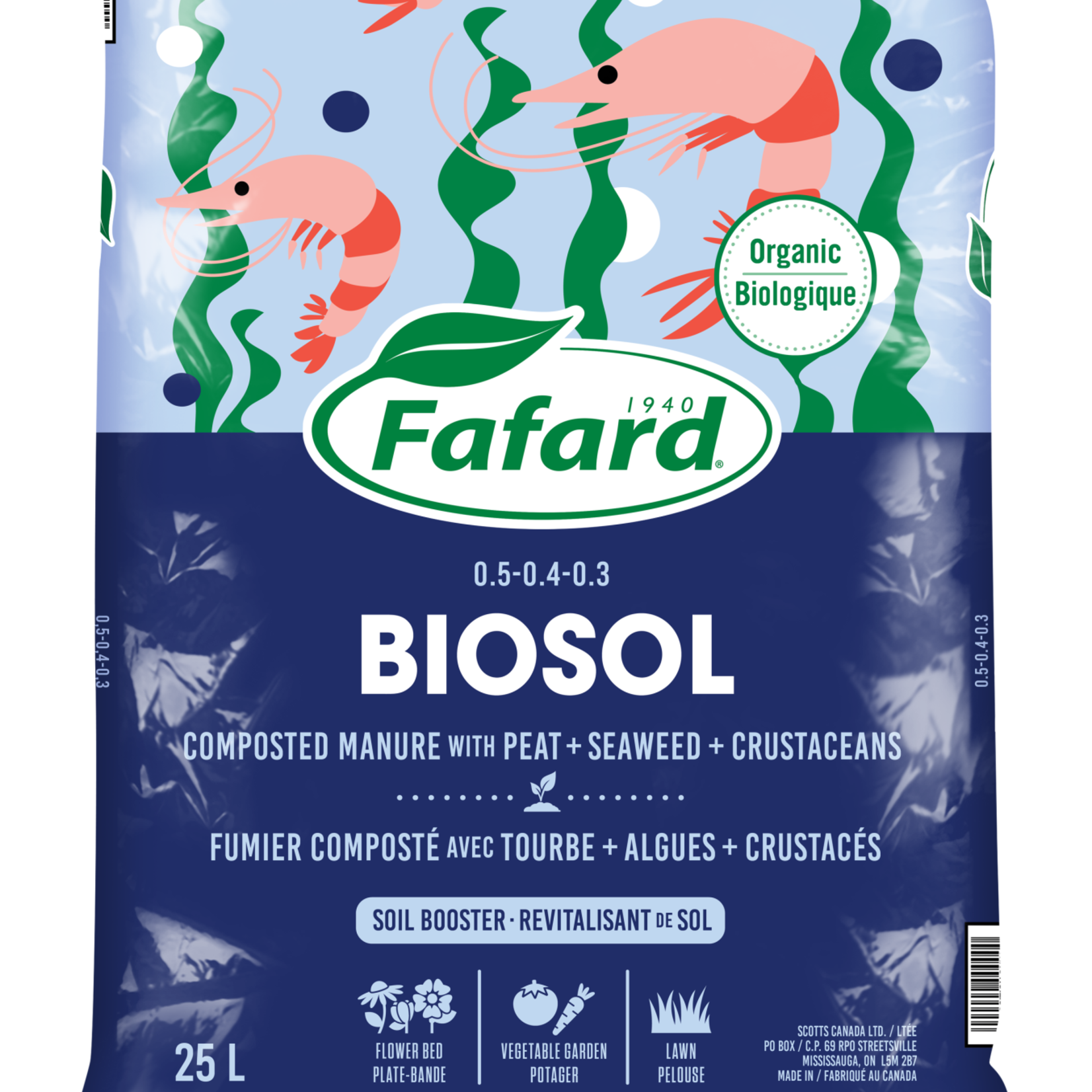 Fafard Fafard Biosol Composted Manure with Peat + Seaweed + Crustaceans (Organic) - Bag