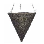 14" Twisted PW Cone Hanging Basket