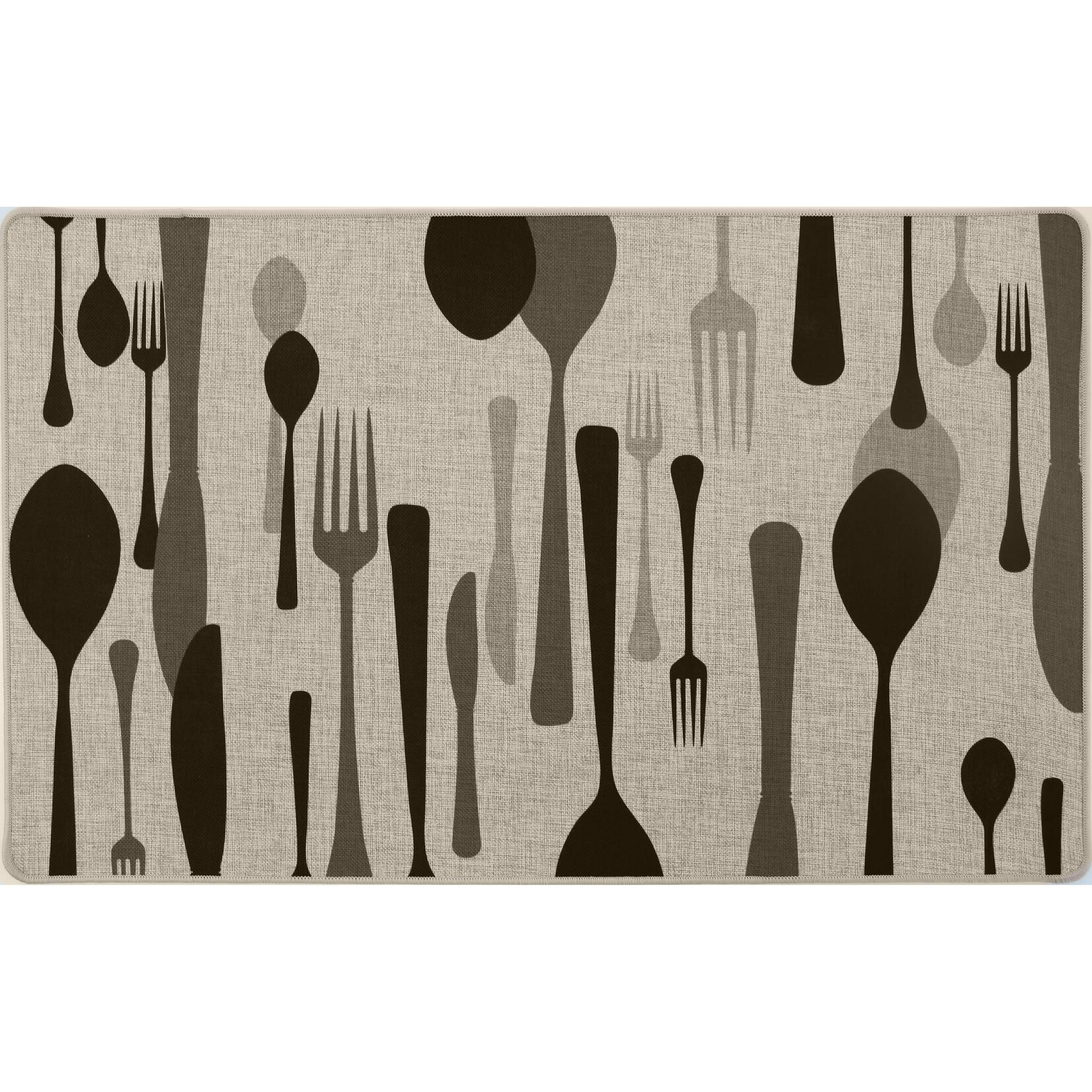 Poly Mat 'Forks & Spoons' 1.5' x 2.5'