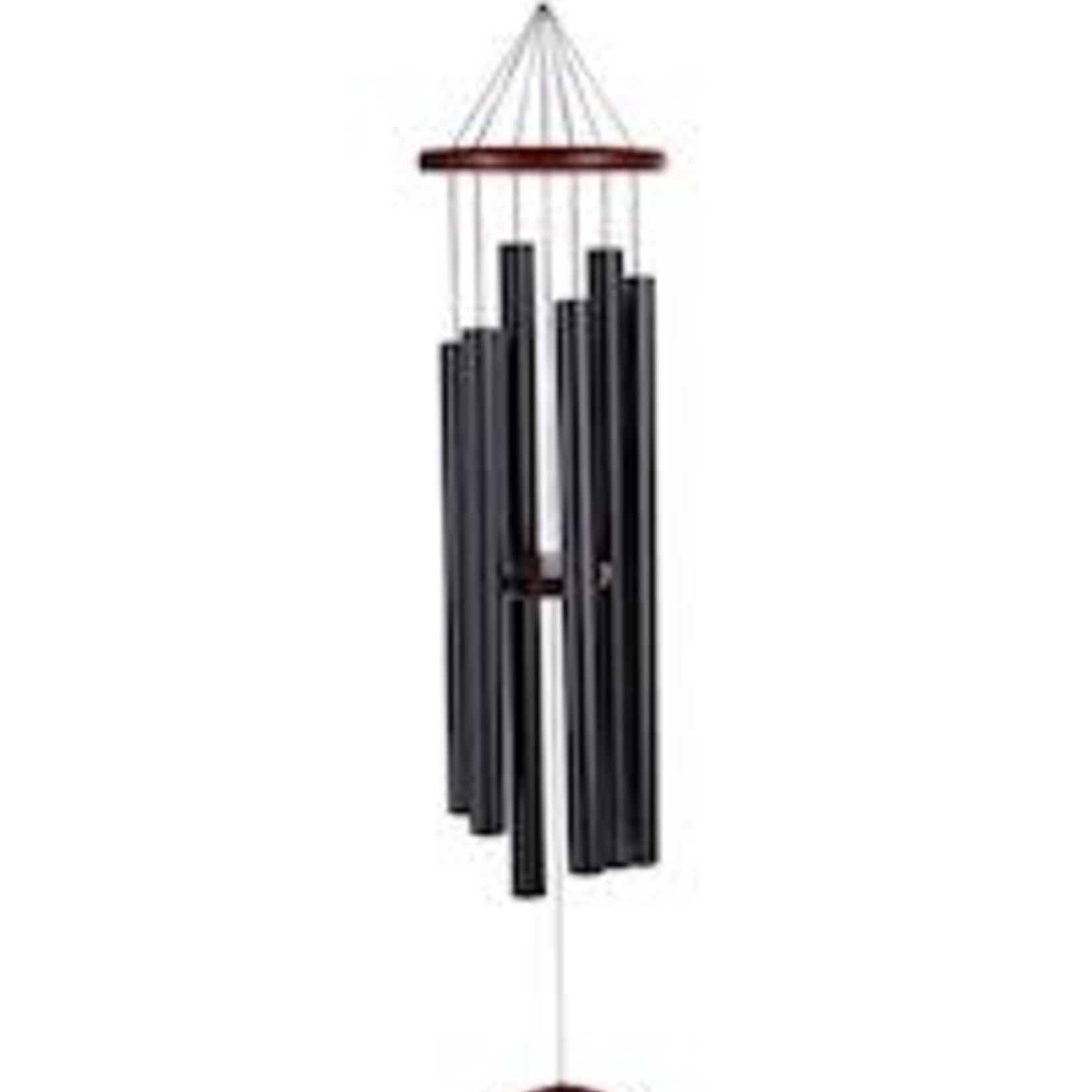 Hand Tuned Windchime, Dark Brown Rubber Wood with Black Chimes
