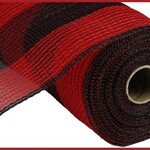 10.25"X10yd Sinamay -Wide Stripe Red /Black