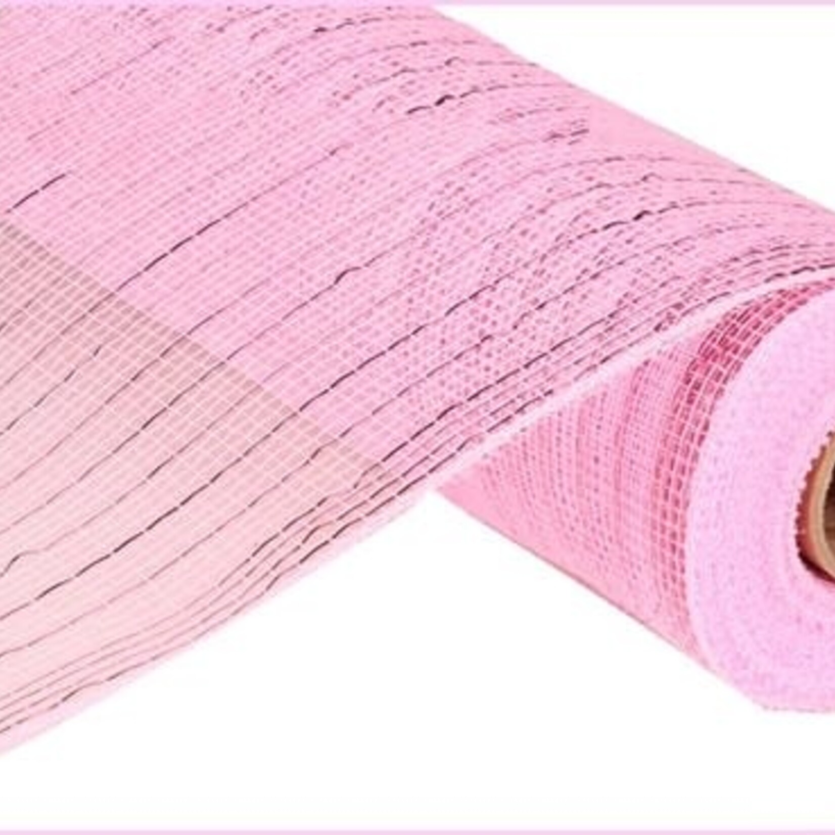 10.25"X10yd Sinamay - Pink w/pink foil