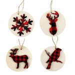 Franskopper ASST ROUND TREE ORNAMENT Buffalo Plaid