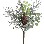 14"L Frosted Pine/Eucalyptus Pick