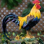 ROOSTER STANDING ON CORN-COLORED