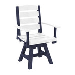 CR Plastics CRP C322 Napa Dining Swivel Arm Chair - White/Navy 20-02