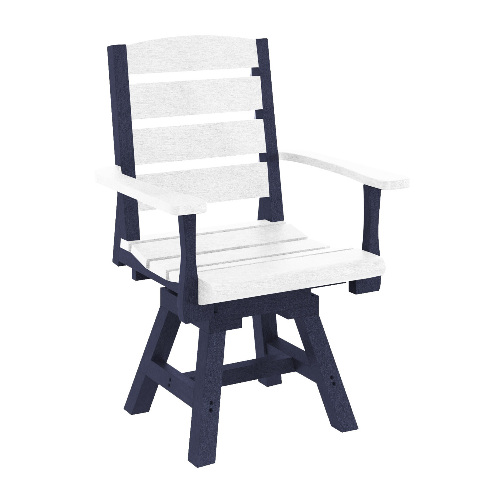 CR Plastics CRP C322 Napa Dining Swivel Arm Chair - White/Navy 20-02
