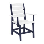 CR Plastics CRP Napa Dining Arm Chair - C303 - White/Navy (20-02)
