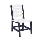 CR Plastics CRP Napa Dining Side Chair - C301 - White/Navy 20-02
