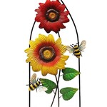 Metal Flower w/ Bees Stake