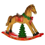 9" Rocking Horse W/Red Saddle