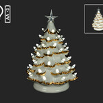 14" White LED Christmas Tree w/Gold Trim