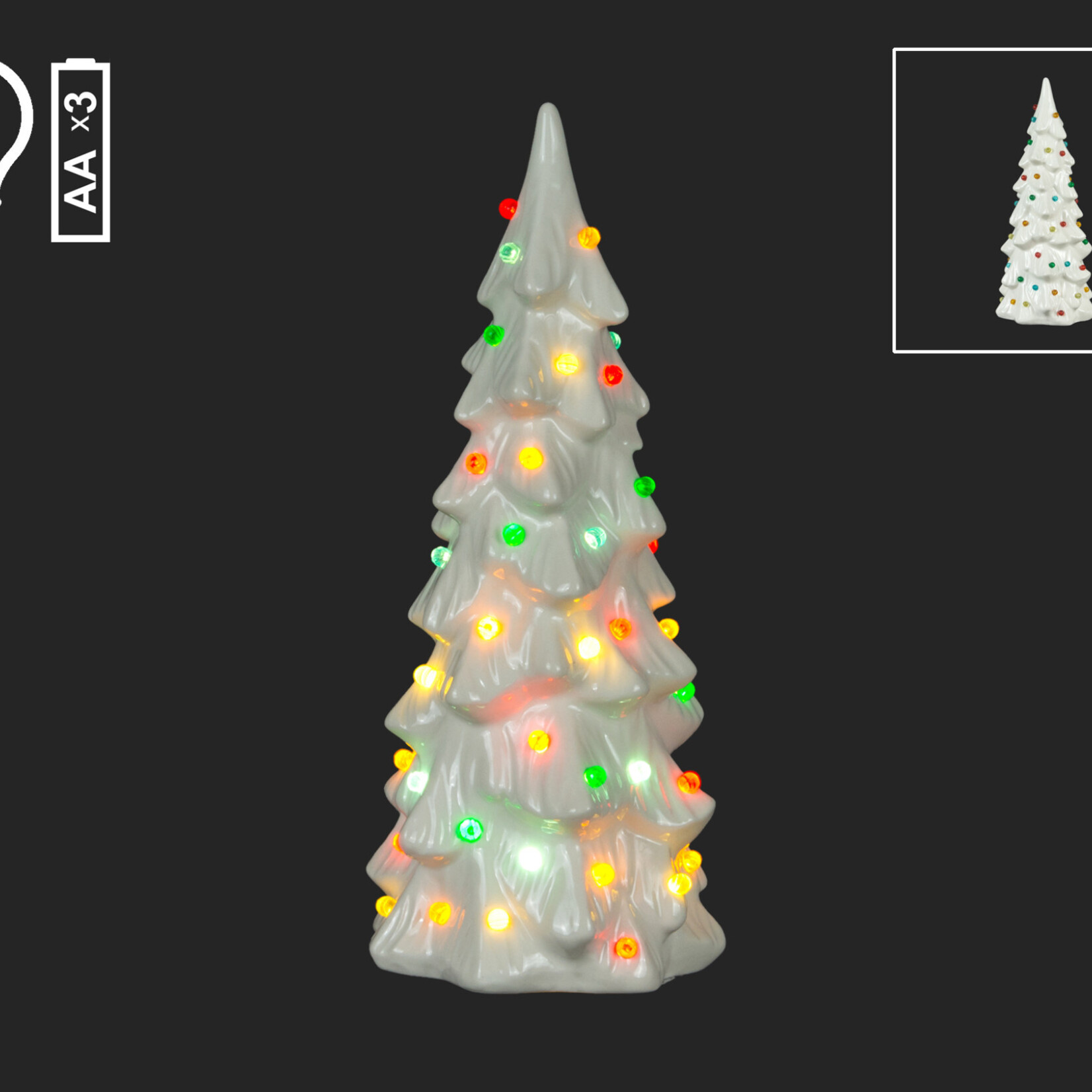 12" White Christmas Tree w/LED