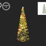9.5" Green Glass Led Christmas Tree