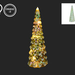 11.5" Green Glass Led Christmas Tree