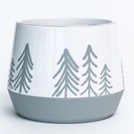 White/Grey Nordic  Container (Fits 4" Pot)