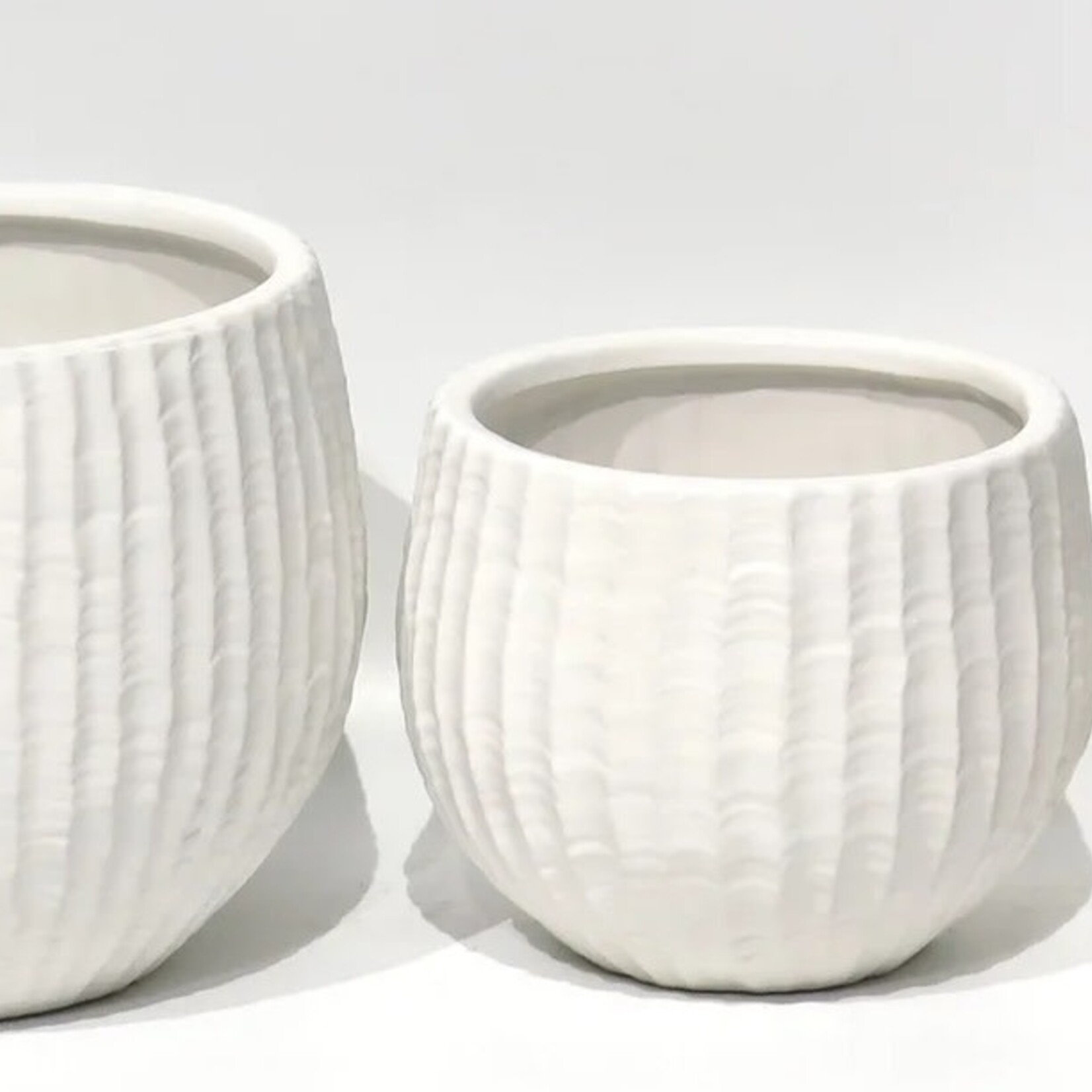 Matte White Ceramic Pot - Large