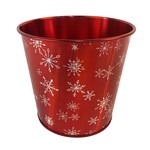 6" Red Snowflake metal Pot