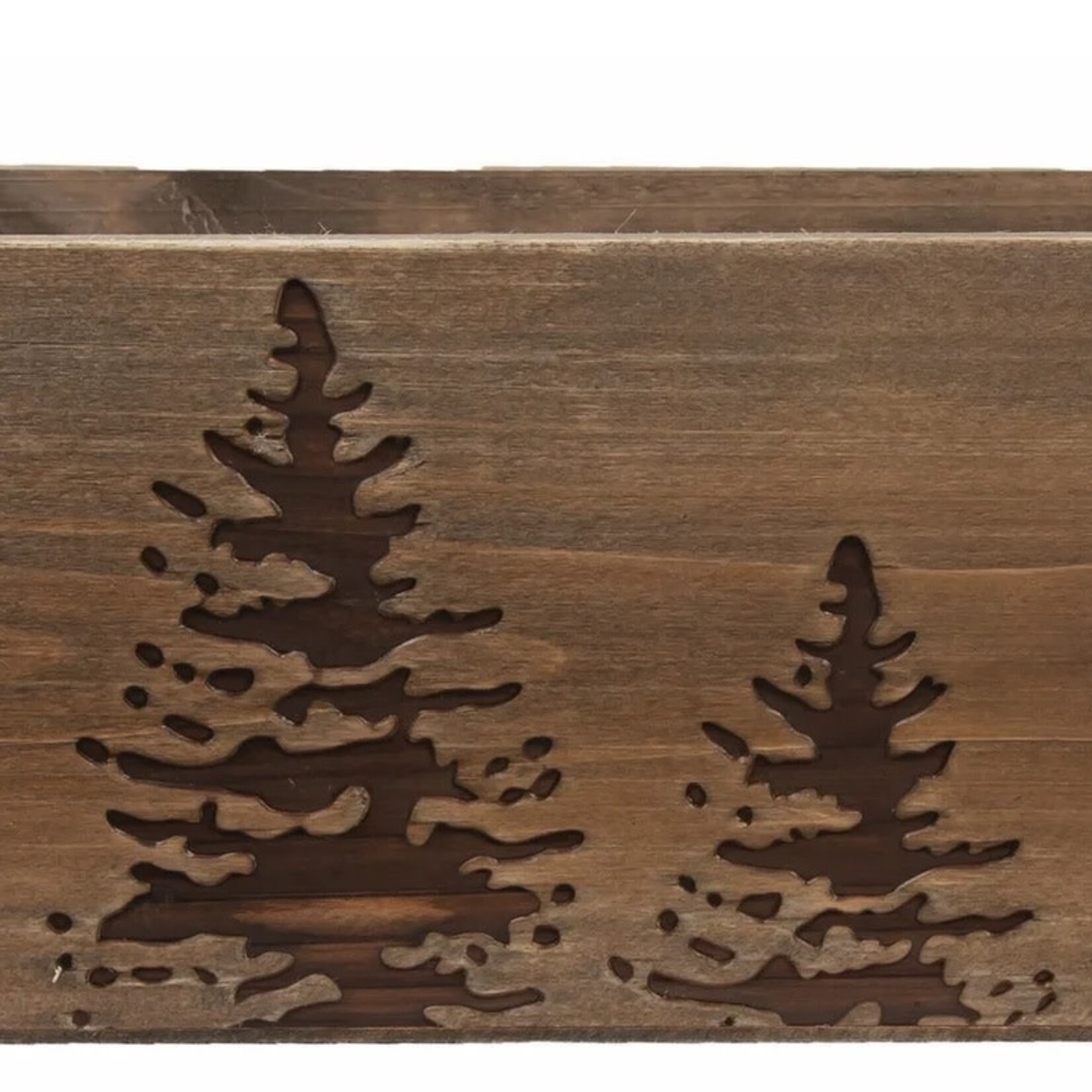Wooden Box w/Tree Design w/Liner