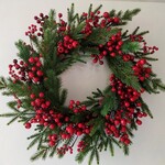 Christmas Greens w/Berries Wreath