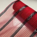 10.5" Red  w/Black Stripes Synthetic Sinamay, 30'