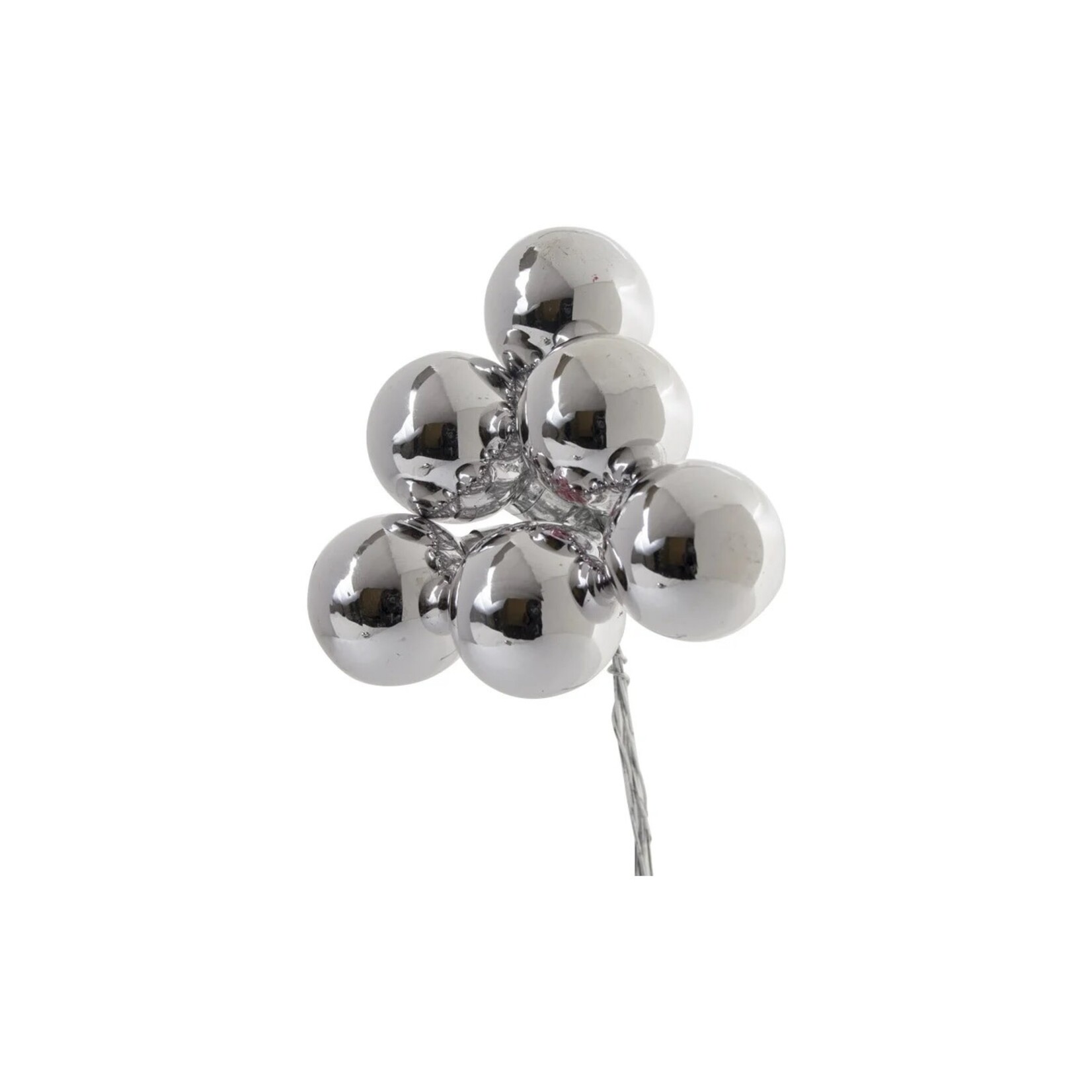 25mm Shiny Sliver Glass Ornament Picks