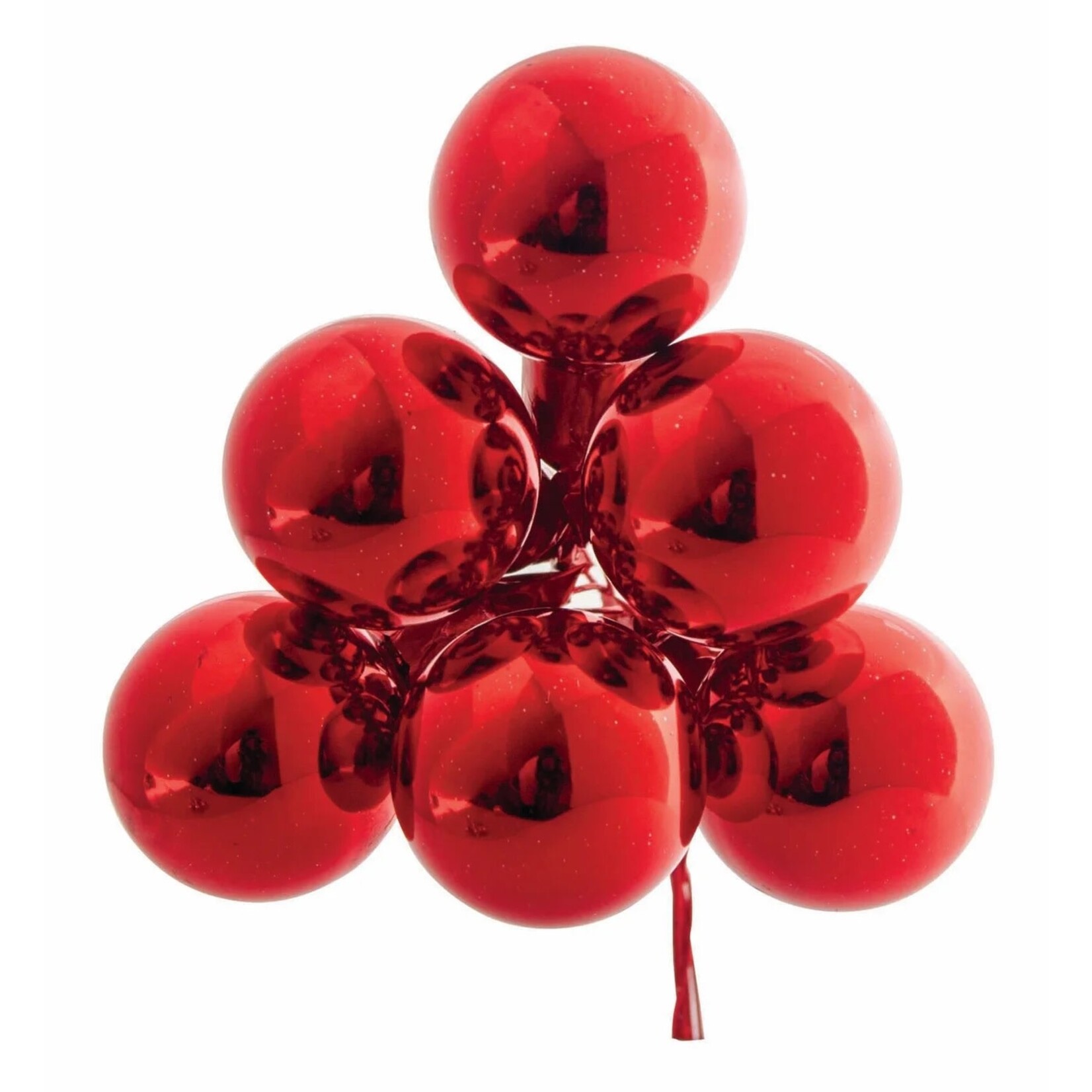 25mm Shiny Red Glass Ball Pick 6/Bundle