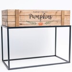 FARM FRESH PUMPKINS - SQUARE WOOD/METAL PLANT STAND