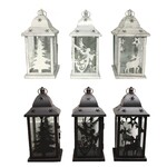 metal/ Glass Lanterns -White only 3Asst.