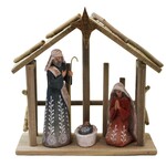 Wooden Stable Nativity Set