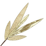 SPRAY LEAVES LONG 22.5" GOLD METALLIC ELONGATED LEAVES