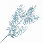 SPRAY FERN LEAVES 31.5" ICE BLUE GLITTER