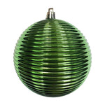 BALL RIBBED 100MM SHINY GREEN