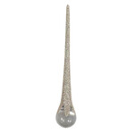 ORN CLEAR GOLD ICICLE DROP 8" W/ CHAMP. GLTR.