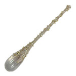 ORN CLEAR GOLD ICICLE DROP 10" W/ CHAMP. GLITTER & SEQUINS