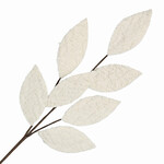 SPRAY LEAVES FABRIC 26" IVORY FUR