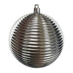BALL RIBBED 100MM SHINY SILVER