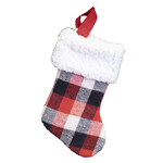 STOCKING 6" MINI RED/BLK/WHT PLAID