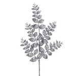 SPRAY LEAVES 28" PLATINUM GLITTER